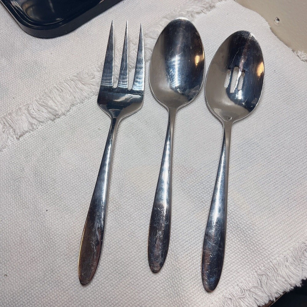 Vintage Oneida Stainless Flatware Lot of 3 Pieces Serving Set